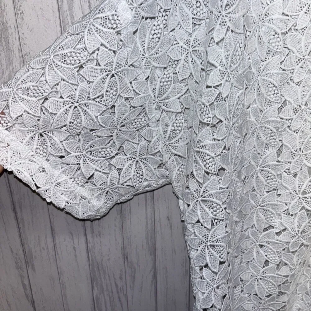 Womens Size M Kate Spade Lace Top White EUC